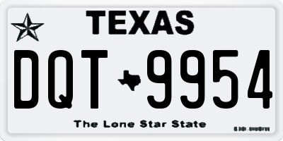 TX license plate DQT9954