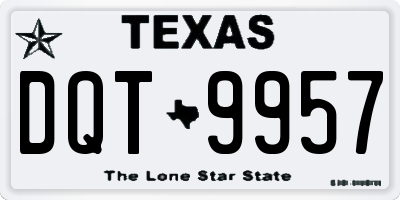 TX license plate DQT9957
