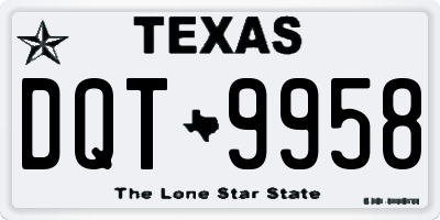 TX license plate DQT9958