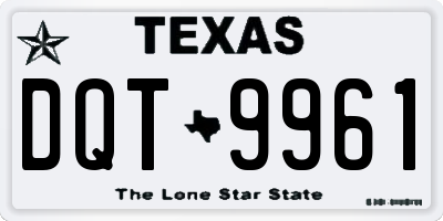 TX license plate DQT9961