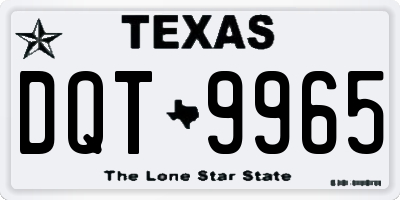 TX license plate DQT9965