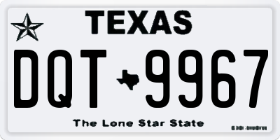 TX license plate DQT9967