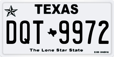 TX license plate DQT9972