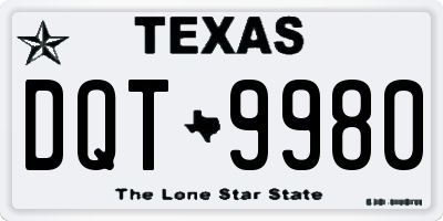 TX license plate DQT9980