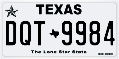 TX license plate DQT9984