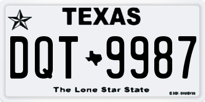 TX license plate DQT9987