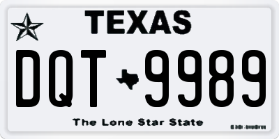 TX license plate DQT9989