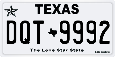 TX license plate DQT9992