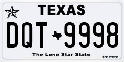 TX license plate DQT9998