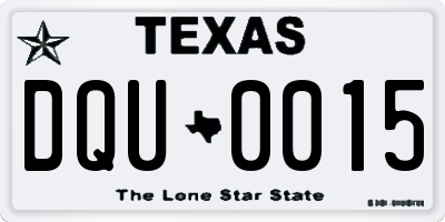 TX license plate DQU0015