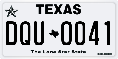 TX license plate DQU0041