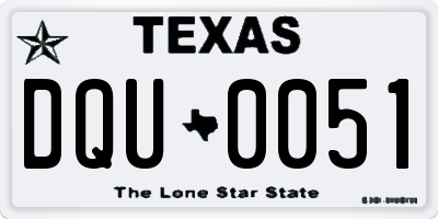 TX license plate DQU0051
