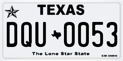 TX license plate DQU0053