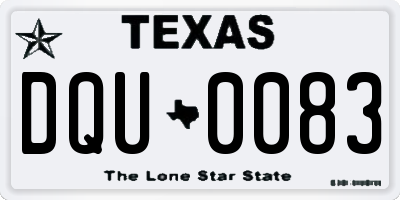 TX license plate DQU0083