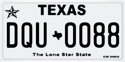 TX license plate DQU0088