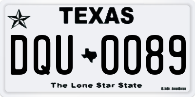 TX license plate DQU0089