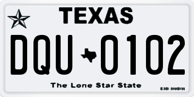 TX license plate DQU0102