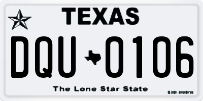 TX license plate DQU0106