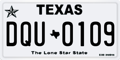 TX license plate DQU0109