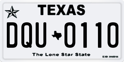 TX license plate DQU0110