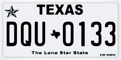 TX license plate DQU0133