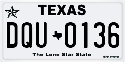 TX license plate DQU0136
