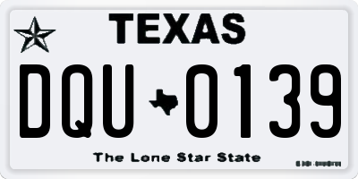 TX license plate DQU0139