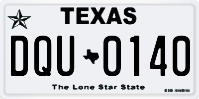 TX license plate DQU0140