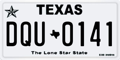 TX license plate DQU0141