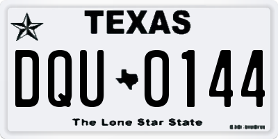 TX license plate DQU0144