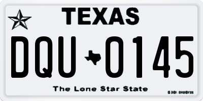 TX license plate DQU0145