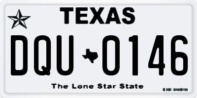 TX license plate DQU0146