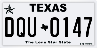 TX license plate DQU0147