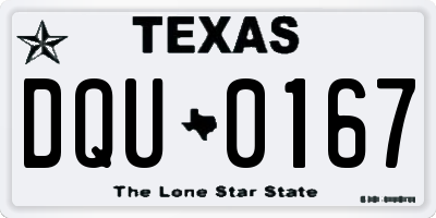 TX license plate DQU0167