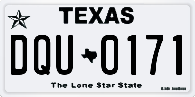TX license plate DQU0171