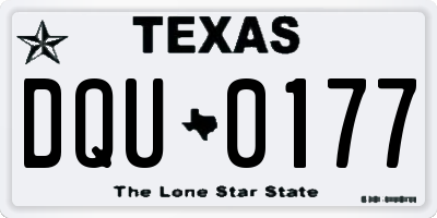 TX license plate DQU0177