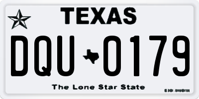 TX license plate DQU0179