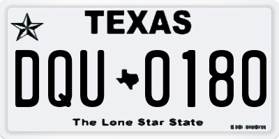 TX license plate DQU0180