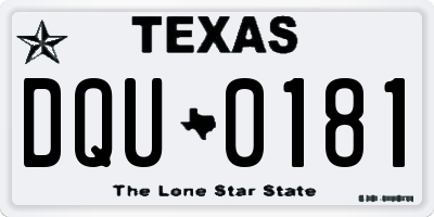 TX license plate DQU0181