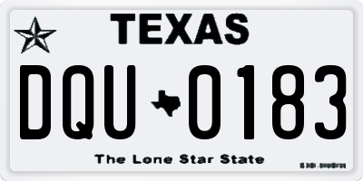 TX license plate DQU0183