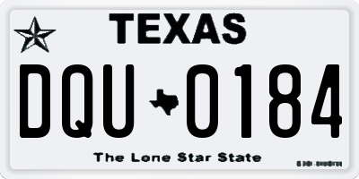 TX license plate DQU0184