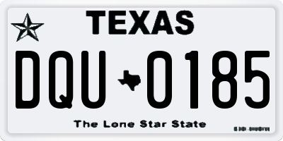 TX license plate DQU0185