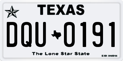 TX license plate DQU0191