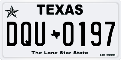 TX license plate DQU0197