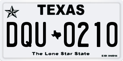 TX license plate DQU0210