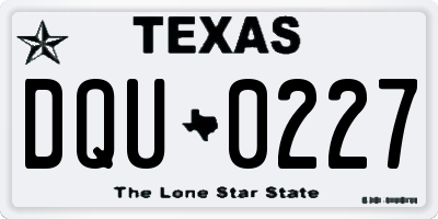 TX license plate DQU0227