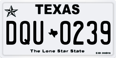 TX license plate DQU0239