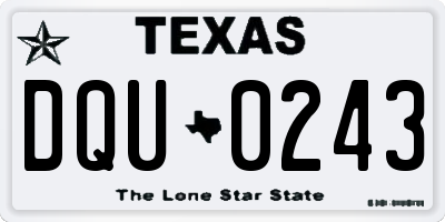 TX license plate DQU0243