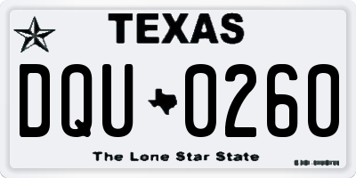 TX license plate DQU0260