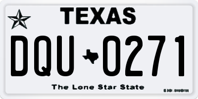 TX license plate DQU0271